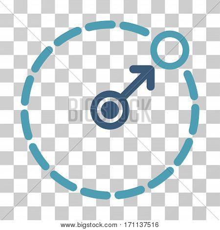 Round Area Border icon. Vector illustration style is flat iconic bicolor symbol cyan and blue colors transparent background. Designed for web and software interfaces.
