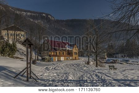 Winter Cold Sunny Morning In Dedinky Village