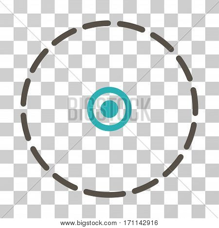 Round Area icon. Vector illustration style is flat iconic bicolor symbol grey and cyan colors transparent background. Designed for web and software interfaces.