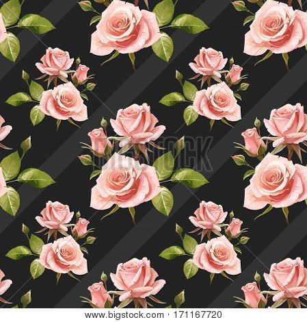 Seamless colorful vintage flower pattern on background