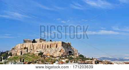 view of Parthenon in Acropolis Athens, Greece