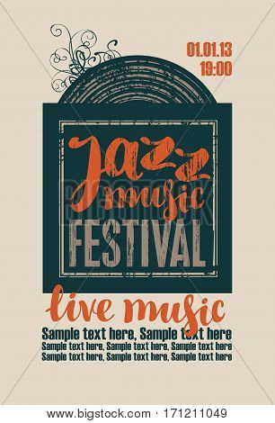 poster for the jazz festival with vinyl record