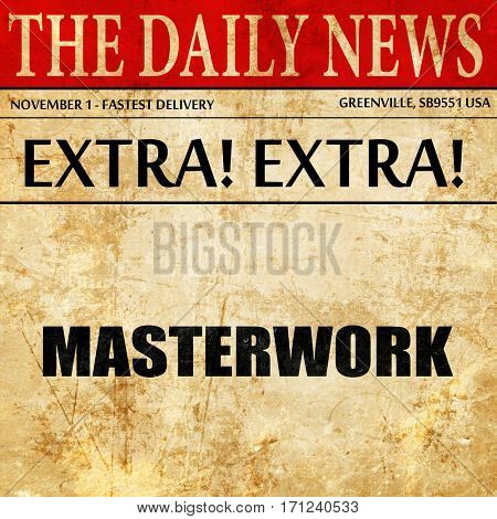 masterwork, article text in newspaper