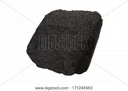pile black coal isolated on white background.