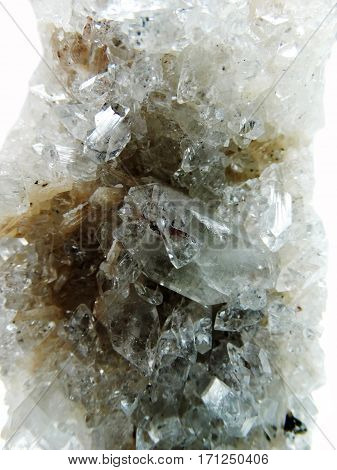 apophyllite semigem geode crystals geological mineral isolated
