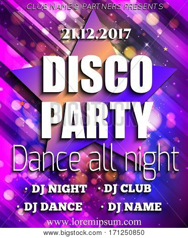 Disco Party Poster Background Template Festival Vector Mockup DJ Design Disco Party Poster Background Template Festival Vector Mockup DJ Design