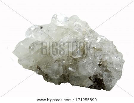 apophyllite semigem geode crystals geological mineral isolated