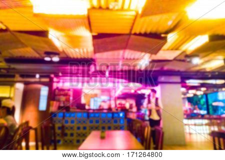 Blurred Background Of Cafe Interior