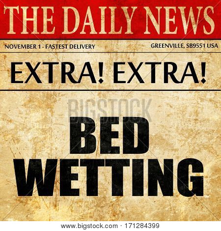 bedwetting, article text in newspaper