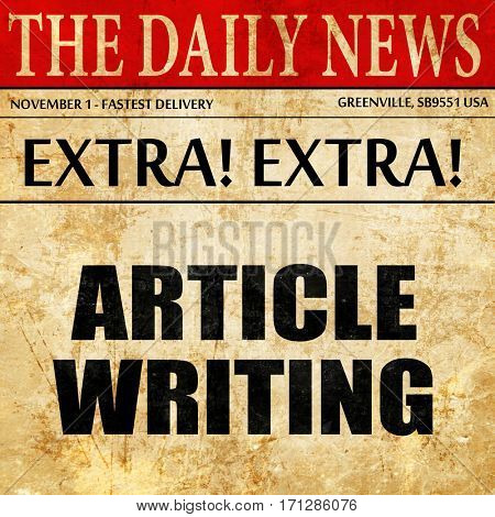 article writing, article text in newspaper