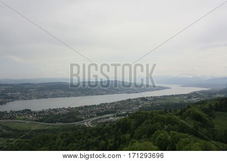 Landscape Uetliberg Zurich Mountain City View Panorama