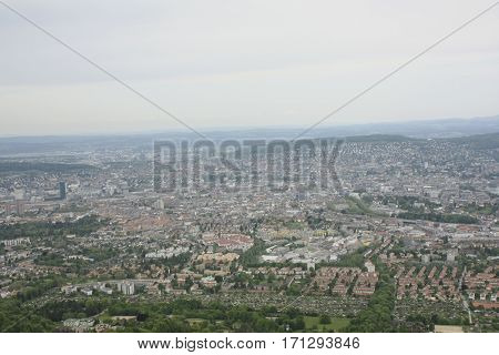 Landscape Uetliberg Zurich Mountain City View Panorama