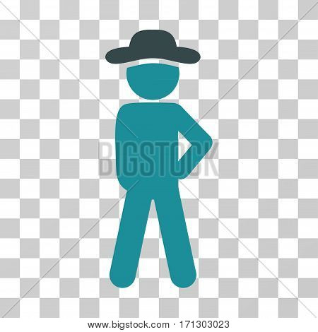 Gentleman Audacity icon. Vector illustration style is flat iconic bicolor symbol soft blue colors transparent background. Designed for web and software interfaces.