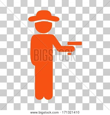 Gentleman Robber icon. Vector illustration style is flat iconic symbol orange color transparent background. Designed for web and software interfaces.