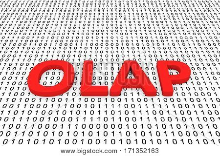 olap in the form of binary code, 3D illustration