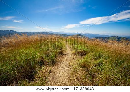 Mountain pathway for treking in Kanchanaburi, Thailand