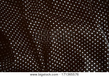 Texture of silk fabric with polka dots