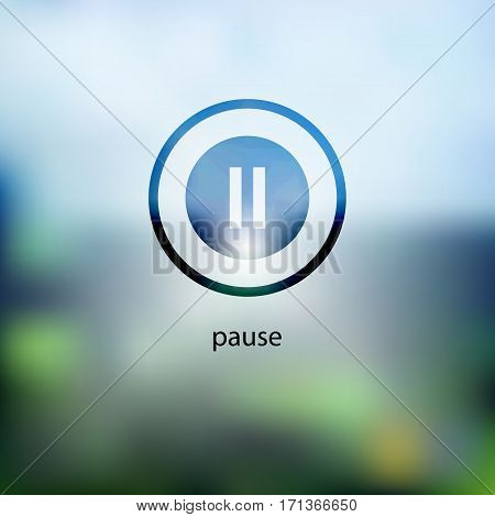 Pause Icon. Isolated On Background Blurred