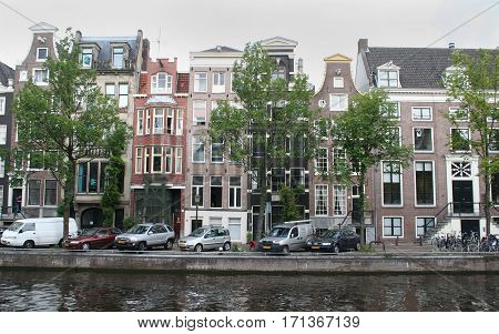 Netherlands Amsterdam June-2016: The New Herengracht is an calm but well-known Amsterdam canal