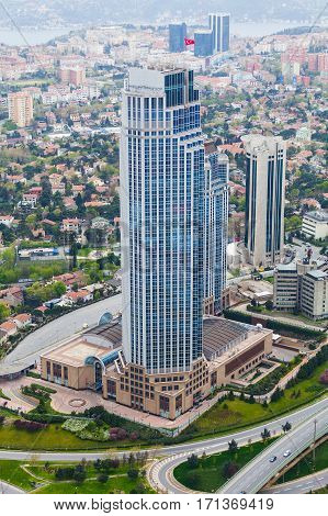 Istanbul aerial view. Panorama of modern part of the city.