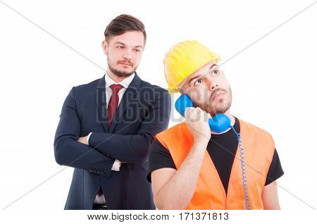 Constructor Or Engineer Calling Somebody