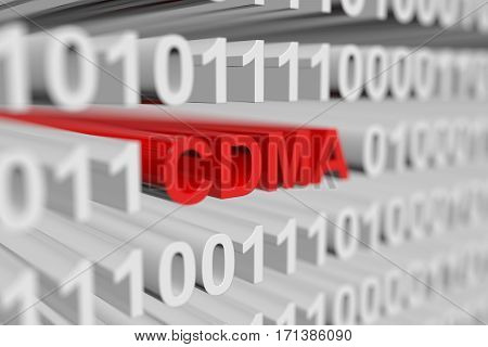 cdma is presented in the form of a binary code with blurred background 3d illustration
