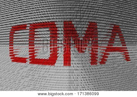 cdma in the form of binary code, 3D illustration