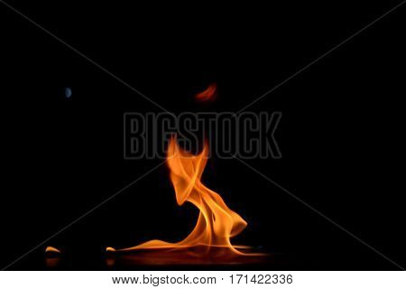 Beautiful fire flames on a black background.
