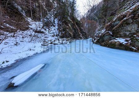 Landscape with Valea lui Stan canyon and river in Romania