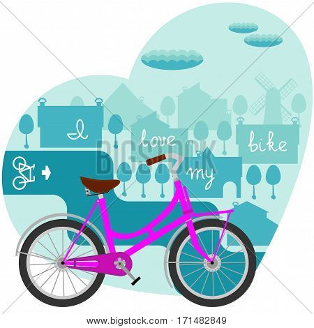 I love outing on the bike illustration