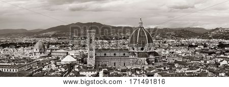 Florence Cathedral viewed from Tower of Arnolfo at Palazzo Vecchio panorama