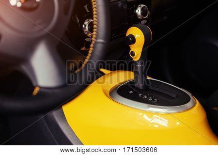 manual shift of modern car gear shifter