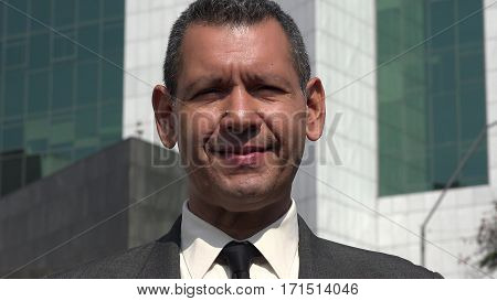 Happy Business Man Wearing A Business Suit