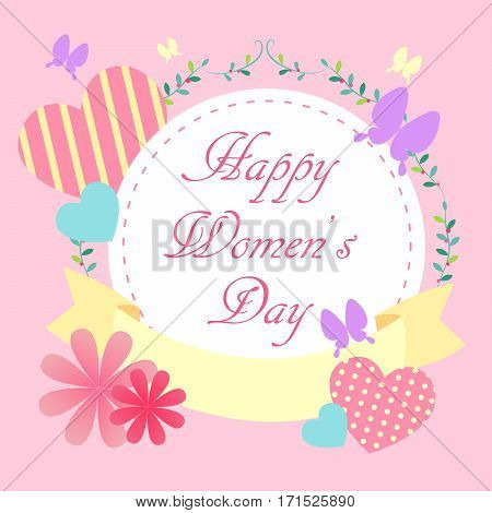 cute cartoon card with happy womens day