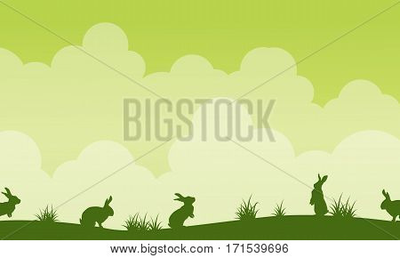 Background easter theme landscape silhouette vector art