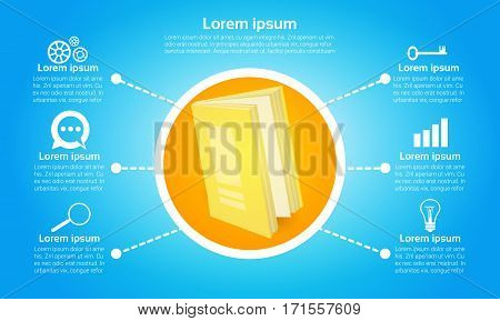 Book Library Read School Education Knowledge Concept Flat Vector Illustration