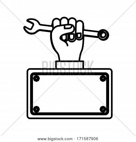 wrench in the hand icon stock, vector illustration design