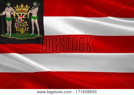 Flag of Hertogenbosch is a city and municipality in the southern Netherlands. It is the capital of the province of North Brabant. 3d illustration