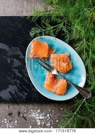 Salted Salmon With Dill