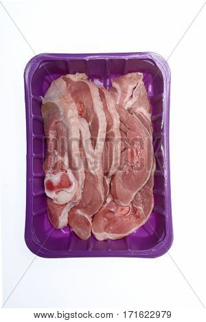 turkey legs fillet isolated on white color