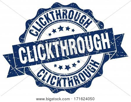 clickthrough. stamp. sign. seal. round. retro. ribbon