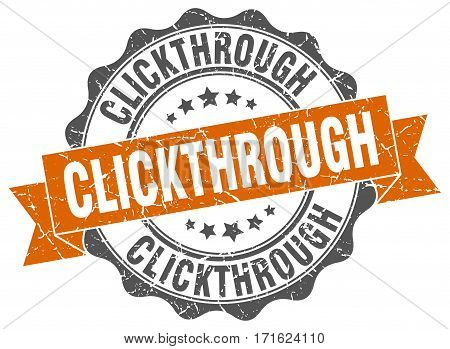 clickthrough. stamp. sign. seal. round. retro. ribbon