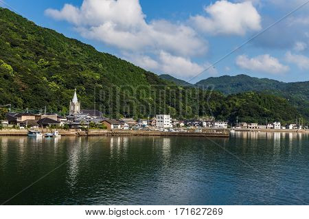 Sakitsu Church And Blue Sky In Amakusa , Kyushu, Japan