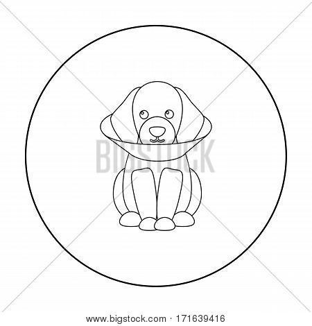 Sick dog vector illustration icon in outline design