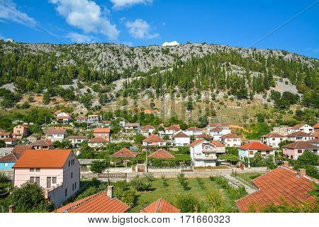 Neat houses in the small town Trebinje Bosnia and Herzegovina.