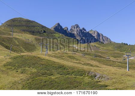 Beautiful mountain landscape next to Fuegen in the Zillertal in Austria F