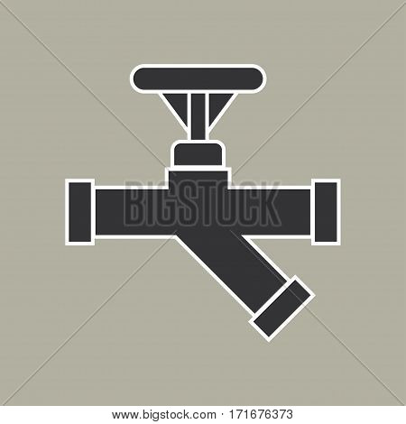 Pipe with valve icon. Vector illustration. - stock vector