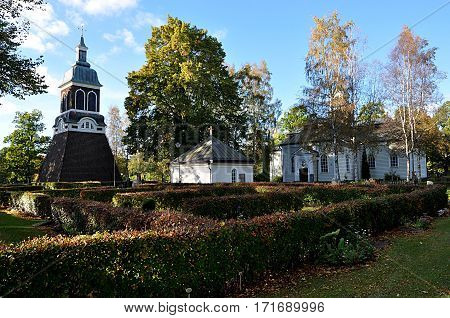 Old wooden church in Ludvika, Sweden, Europe