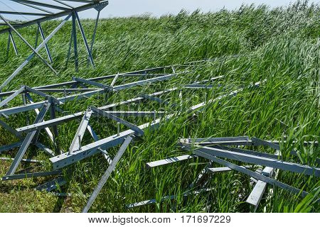 Assembly And Installation Of New Support Of A Power Line