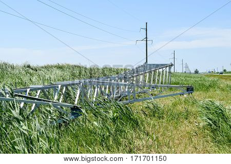 Assembly And Installation Of New Support Of A Power Line